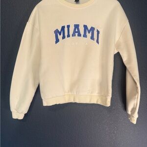 SHEIN Cream Sweatshirt with Blue 'MIAMI' Graphic